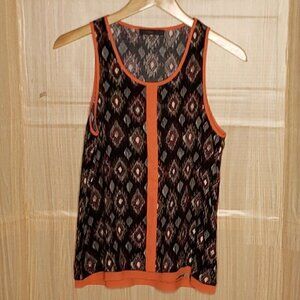 THML Womens Black Southwestern Silky Tank Top Small